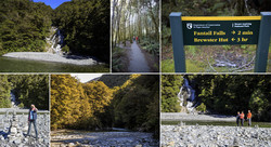 Короткая экскурсия к водопаду Fantail Falls на берегу реки Хааст (Haast River).