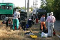Ош. Оставляем лишние вещи на базе у Антипина.