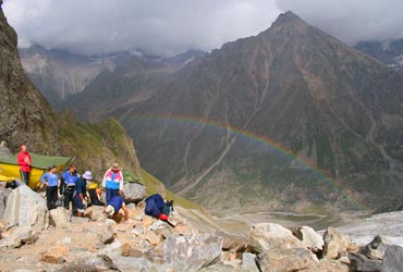 Фото 21. Лагерь на морене ледника Гумачи.