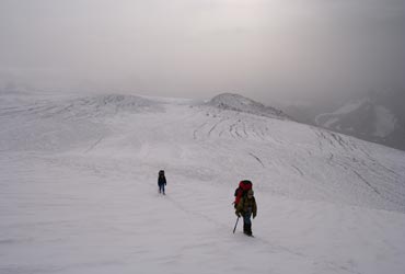 Фото 36. Траверс ледника Терскол.