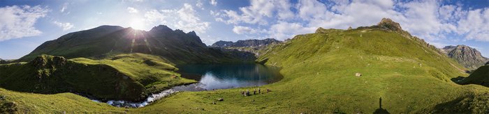 Круговая панорама у истока реки Кяфар.