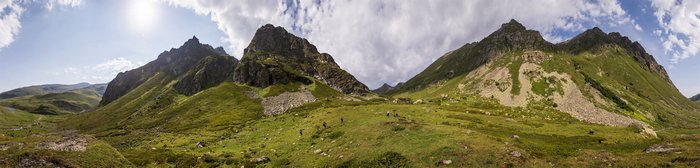 Круговая панорама в долине реки Кызылчук.