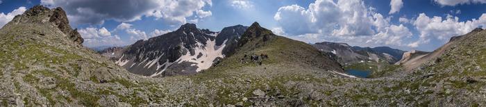 Круговая панорама с перевала Турий (Двойной Северный) 1Б.