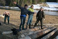 Самая простая и самая тяжёлая часть работы позади - материал для постройки плота заготовлен.